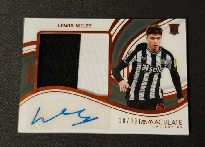2023-24 Panini Immaculate Soccer Newcastle LEWIS MILES ROOKIE RC RELIC AUTO /99