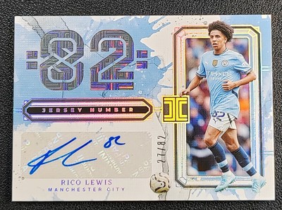 2024-25 Panini Impeccable Manchester City RICO Lewis Jersey Number Auto /82