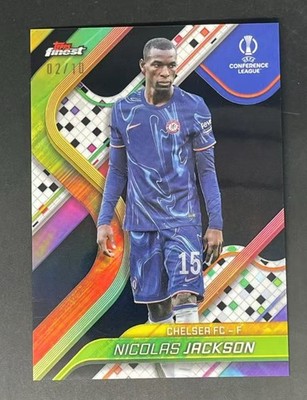 2024-25 Topps Finest UEFA UCC Chelsea Nicolas Jackson NJ Black /10