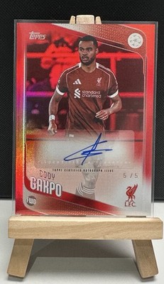 2025-26 Topps UCC Liverpool CODY GAKPO Team Colour Match Red Autograph 5/5 🔥🔥