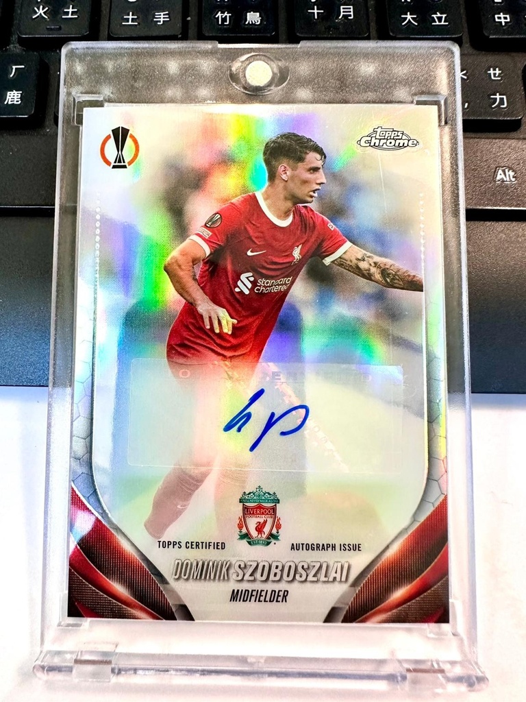 2023-24 Topps Chrome UEFA Liverpool DOMINIK SZOBOSZLAI Silver Autograph HUNGARY