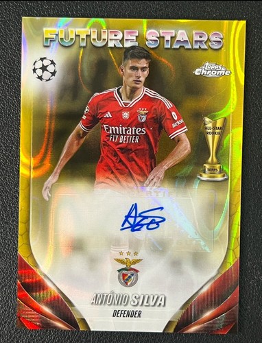 2023-24 TOPPS Chrome UEFA BENFICA ANTONIO SILVA GOLD LAVA AUTO
