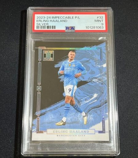 [TC06093] 2023-24 Panini EPL Impeccable Manchester City Erling Haaland /18 PSA9