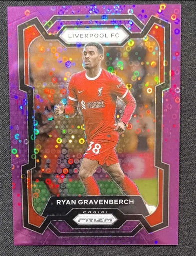 [TC06229] 2023-24 Panini Prizm EPL Liverpool Ryan Gravenberch Purple/25