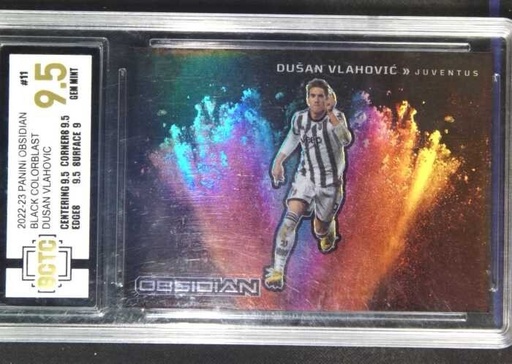 [TC06050] 2022-23 Panini Obsidian JUVENTUS Dusan Vlahovic BLACK COLORBLAST SSP BGTC 9.5