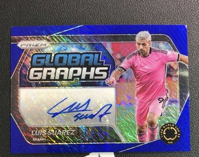 [TC06712] 2025 Panini World Club Prizm Inter Miami LUIS SUAREZ FOTL BLUE SHIMMMER AUTO