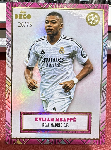 [TC05991] 2024-25 Topps DECO UEFA Real Madrid KYLIAN MBAPPE PINK 26/75 FRANCE