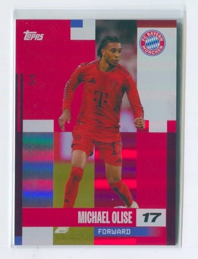[TC06276] 2024 Topps Bayern Munich Team Set Color Match Red MICHAEL OLISE 5/5